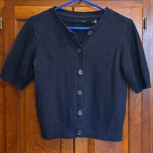 NWOT Vero Moda Navy Blue Small Petite Button Sweater Short Sleeve